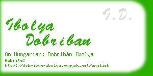 ibolya dobriban business card