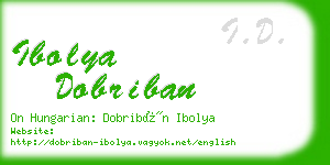 ibolya dobriban business card